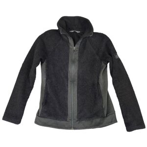 The North Face Black and Gray Fleece Jacket Full Zip Womens Small Zip Pockets